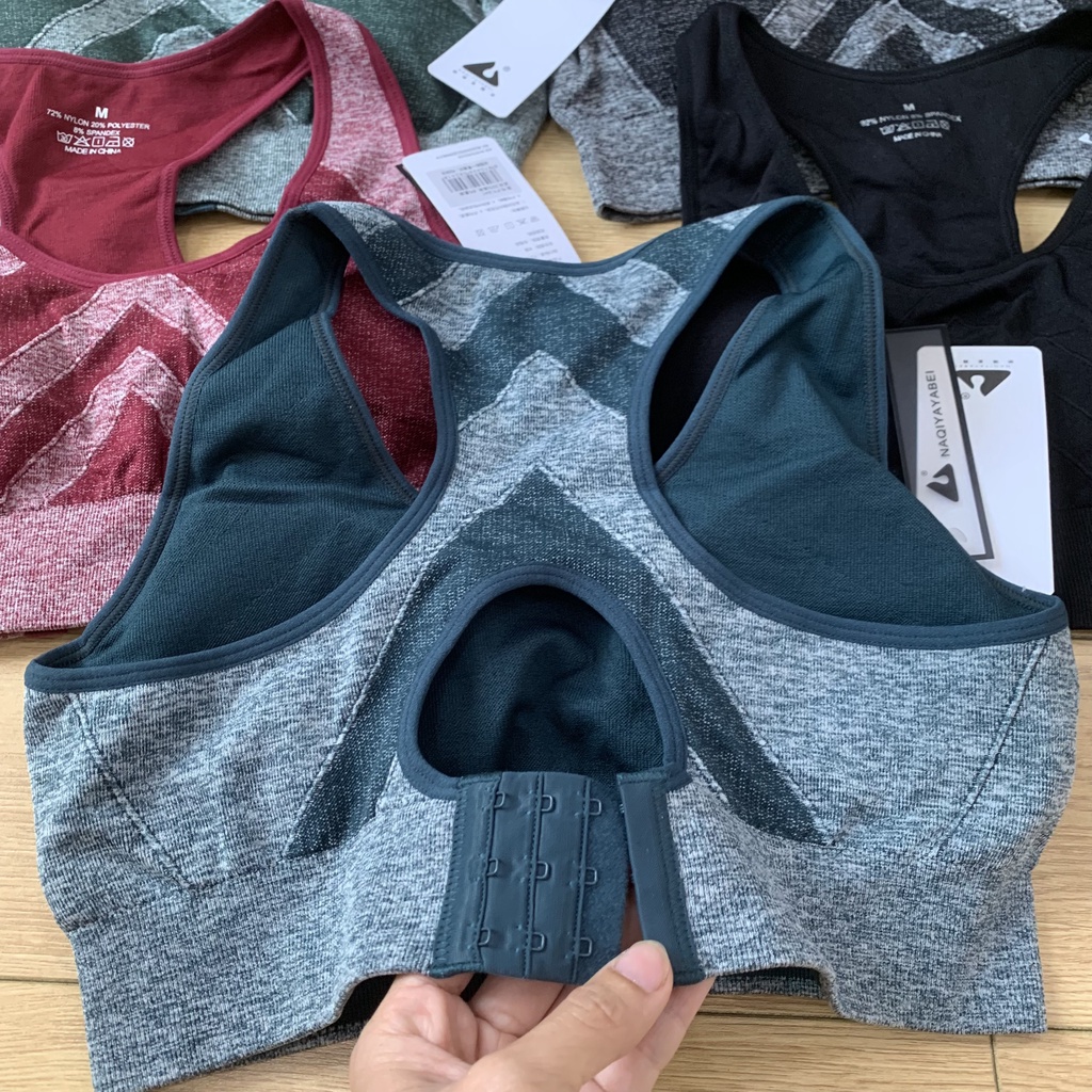Áo bra tập Gym Yoga cài sau Naqi 241 vải dệt kim cao cấp