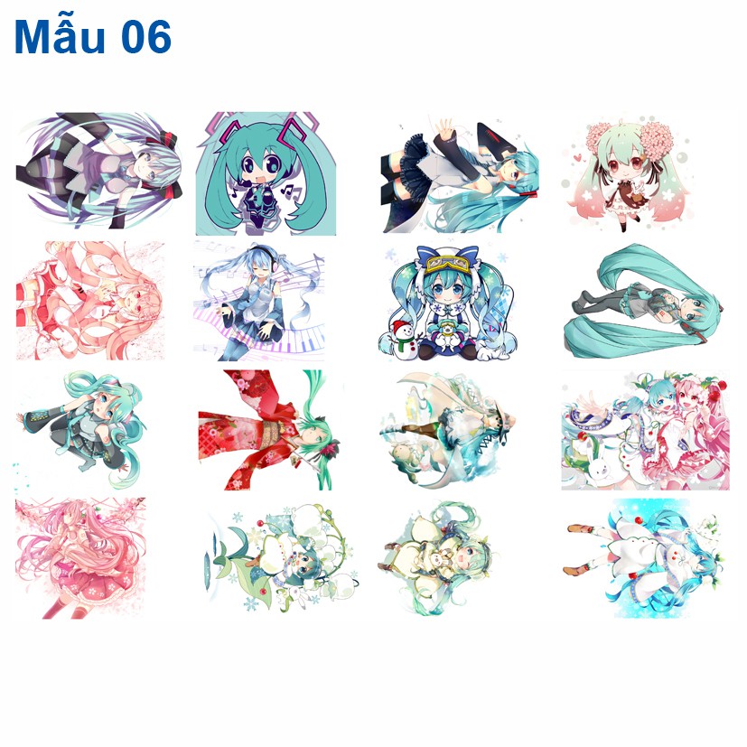 Sticker/ Hình dán anime Vocaloid nhân vật Hatsune Miku