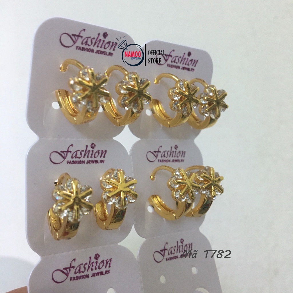 Bông Tai Nữ T782 Mạ Vàng Bền Màu Dùng Hàng Ngày Không Kiêng Nước