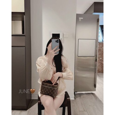 Áo sơ mi tơ óng bèo lụa bo tay