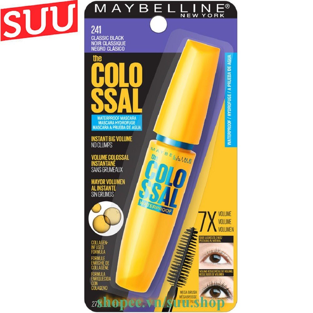 Mascara Maybelline 7X Colossal Volum Express 8ml suu.shop cam kết 100% chính hãng