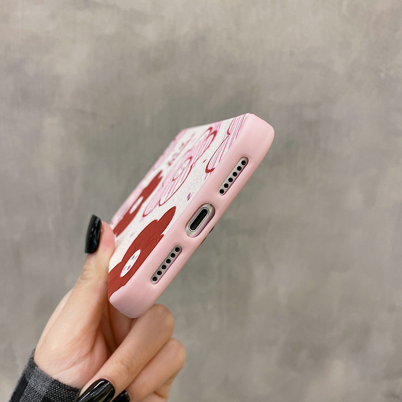 Ốp điện thoại da cừu in hoa màu nước chống rơi thích hợp cho iPhone 13 12 11 Pro X XR XS Max SE 2020 6 6S 7 8 Plus