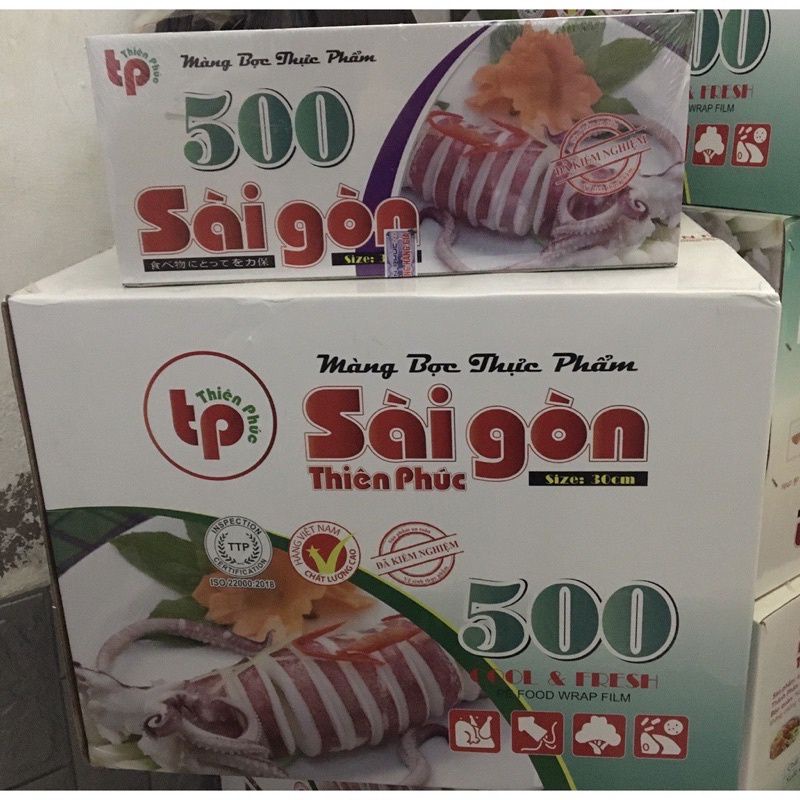 Màng bọc thực phẩm Thiên Phúc Sài Gòn 500 size 30cm co giãn , cuộn bọc thực phẩm dai,