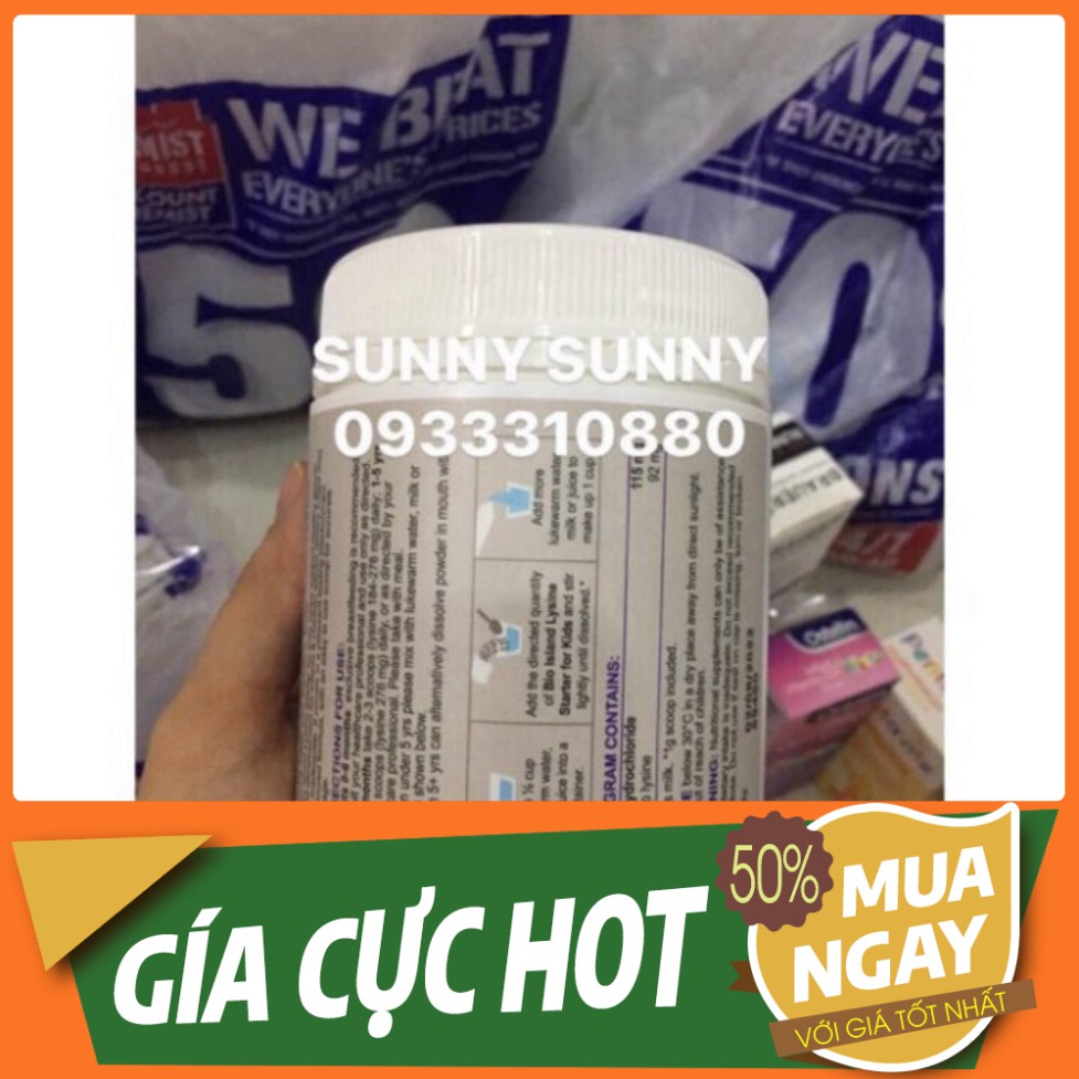 GIÁ CỰC HÓT Bột Lysine Bio island Starter 150g. GIÁ CỰC HÓT