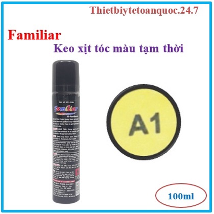 [Chính hãng] A1- Vàng Nhạt Keo xịt tóc màu tạm thời Familiar 100ml- gội là hết-  nhuộm màu