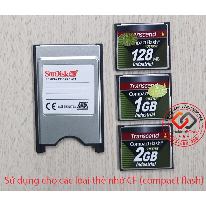 Thẻ nhớ CF Card Industrial công nghiệp Transcend 128mb 256mb 512mb 1gb 2gb 4gb cho CNC, PLC, cơ khí chính xác