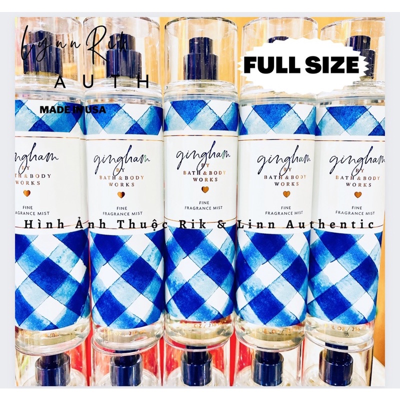 Auth _ Fullsize GINGHAM DƯỠNG THỂ XỊT THƠM BODY MIST TOÀN THÂN BATH & BODY WORKS USA