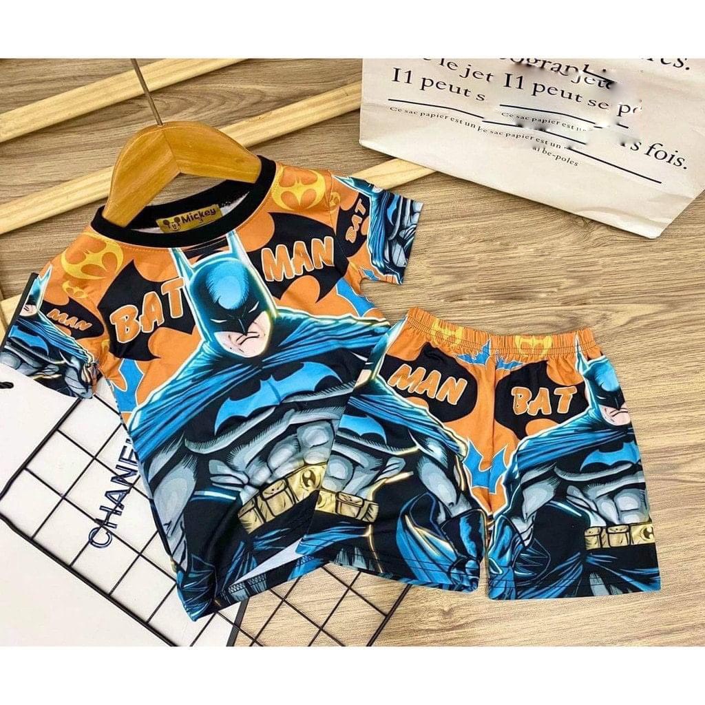 Bộ quần áo siêu nhân  cho bé trai hình in 3D cá tính chất vải mát mịn chống nhăn,chống xù lông cho bé từ 10kg đến 30kg