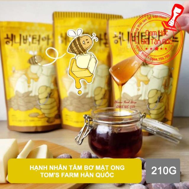 Hạnh nhân tẩm bơ mật ong Tom's Farm hàn quốc 210g