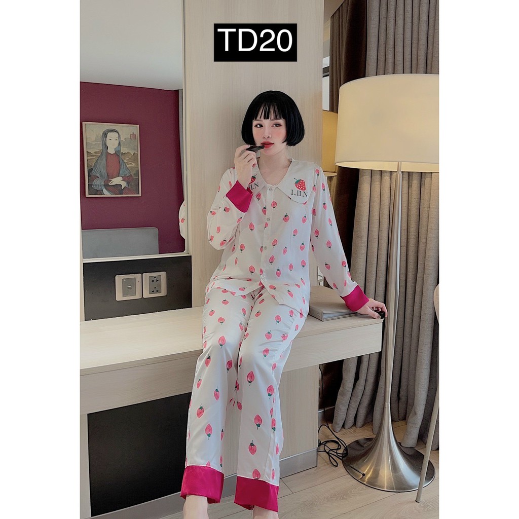 Tập Hợp Set Pizama Nữ Mặc Nhà - Đồ Bộ Pijama Ngủ Đồ Bộ Ngủ Nữ Tay Dài Satin Cao Cấp Họa Tiết Những Chú Mèo Đáng Yêu