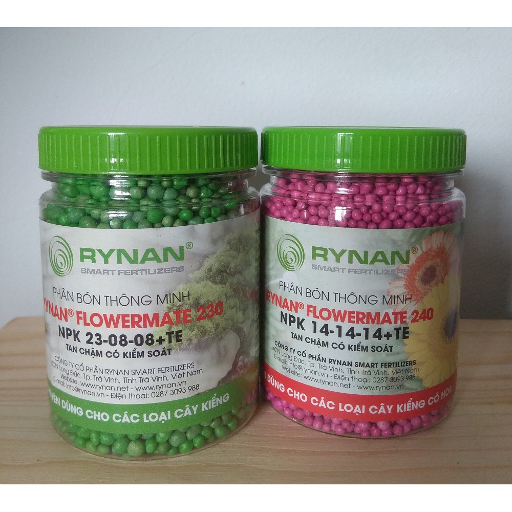 Combo 2 loại phân  thông minh RYNAN 230, 240 dành cho cây cảnh - chai 150 gram