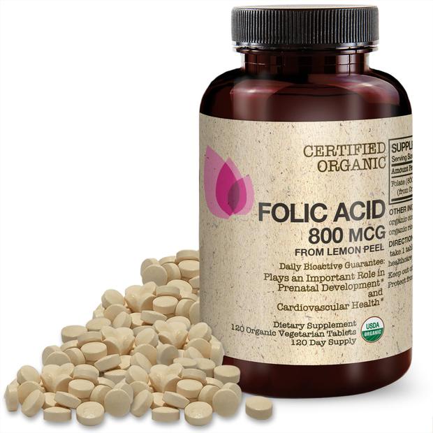 Viên uống bổ sung Acid Folic hữu cơ từ vỏ chanh, FutureBiotics Organic Folic Acid