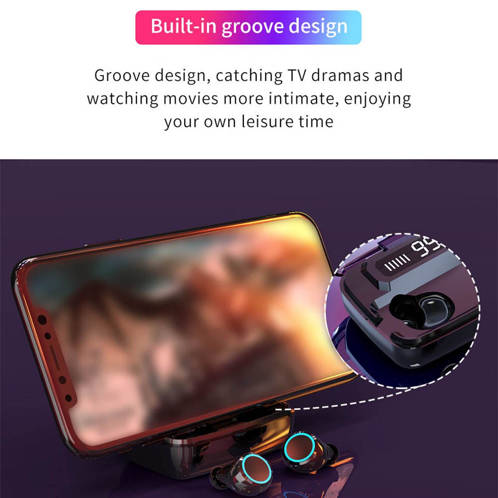 Tai nghe Bluetooth M11 TWS cảm ứng LED âm thanh HIFI chống nước IPX7 Pin 3000, BH 12th