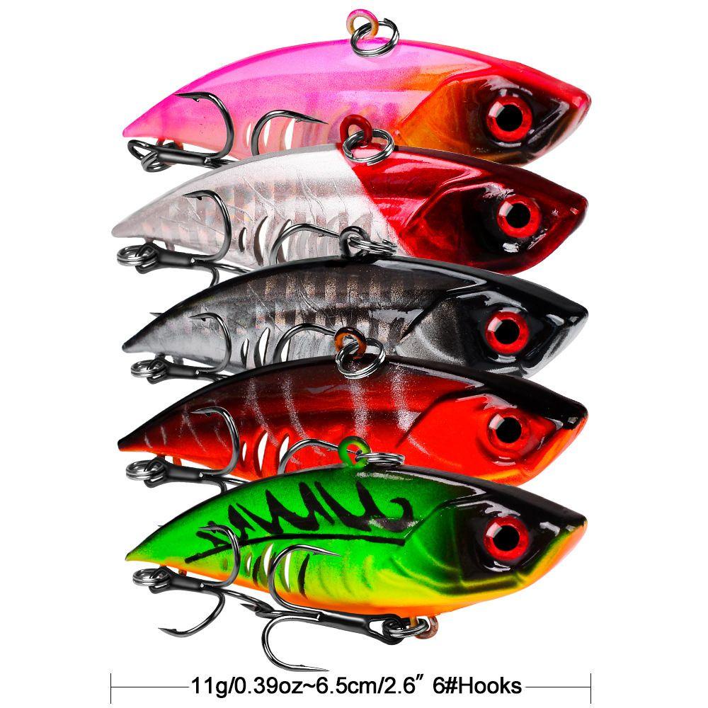 Gofidin để 6,5cm 11g vib câu cá lure chìm móc sắc bén dụng cụ câu cá abs cứng