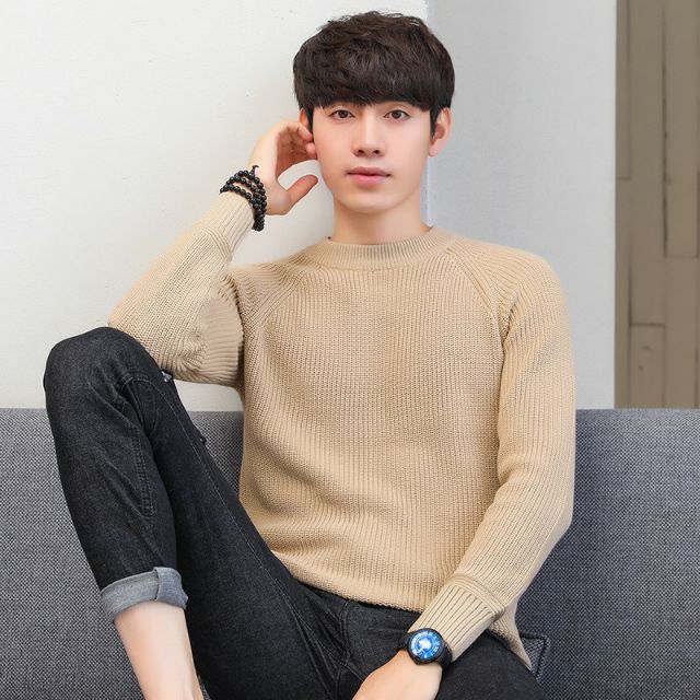 Áo len gạo dày dặn nam mới
