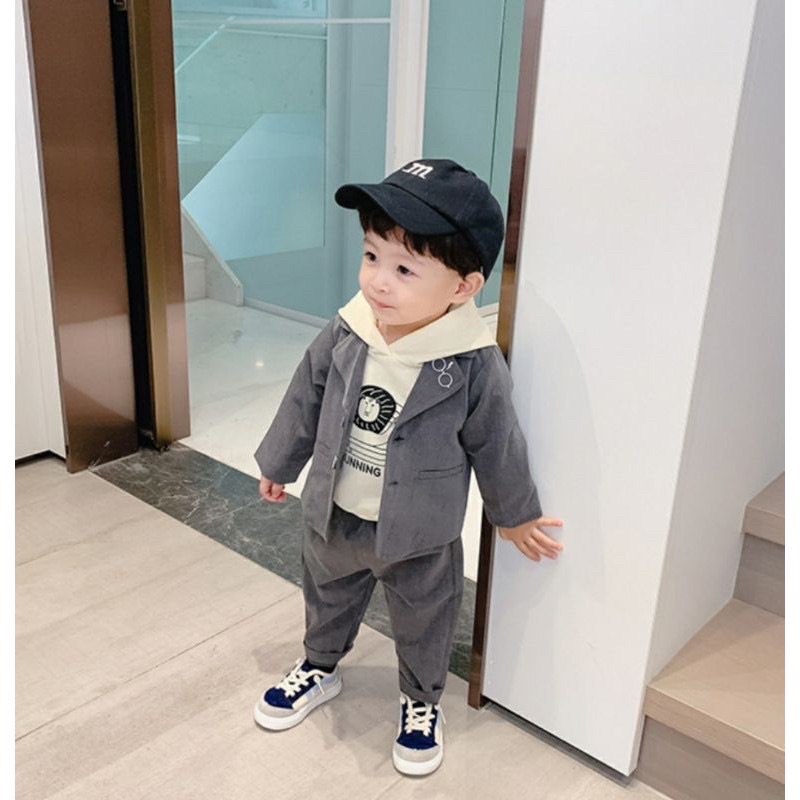 Set vest 3ct kèm áo nỉ cao cấp bé trai