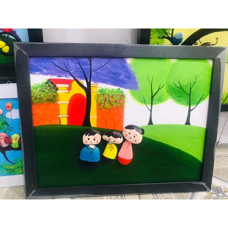 Khung tranh sỏi kèm foam 20.30