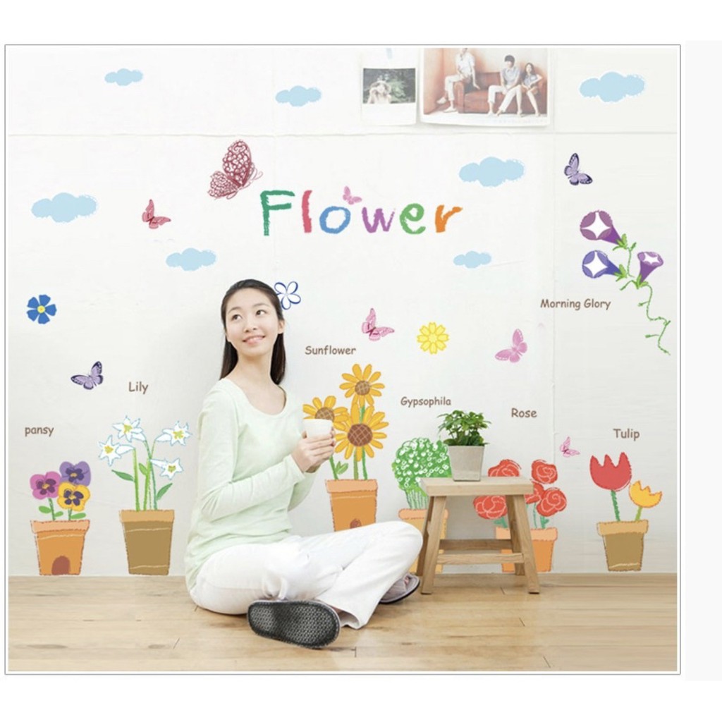 Decal Dán Tường Chủ Đề Hình Hoa - Được Chọn Mẫu