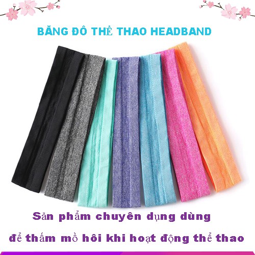 Băng Đô Thể Thao Headband Cotton Đeo Trán Thấm Chặn Mồ Hôi Chống Trượt Bản 5cm BDTT01