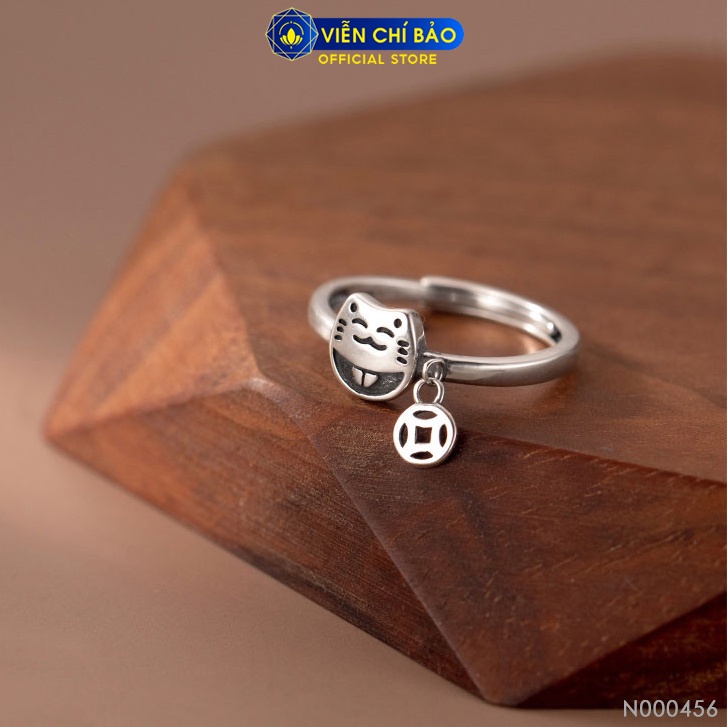 Nhẫn bạc nữ hình Mèo Kim Tiền chất liệu bạc 925 thời trang phụ kiện trang sức Viễn Chí Bảo N000456