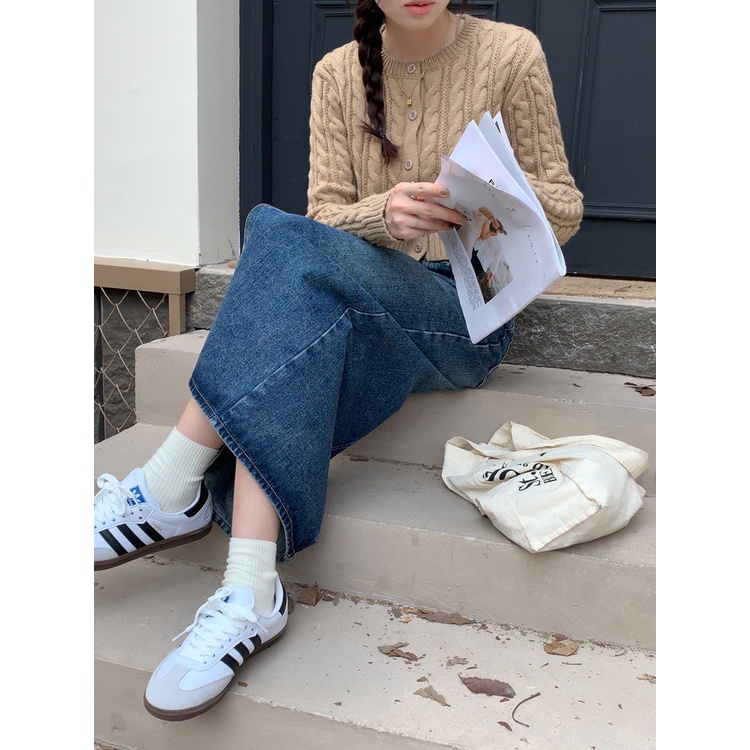 Áo Khoác cardigan Dệt Kim Tay Dài Phong Cách Mới 55566