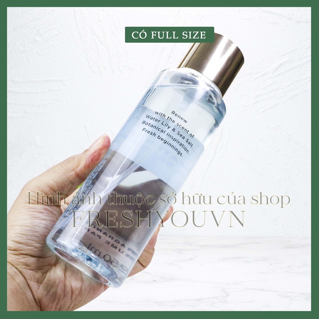 Water Lily Sea Salt - Xịt thơm toàn thân body mist khác Victoria's Secret - fresh you