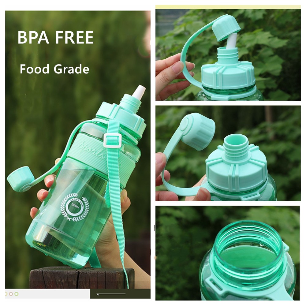 Bình Nước Thể Thao Bằng Nhựa Dung Tích Lớn Kèm Ống Hút