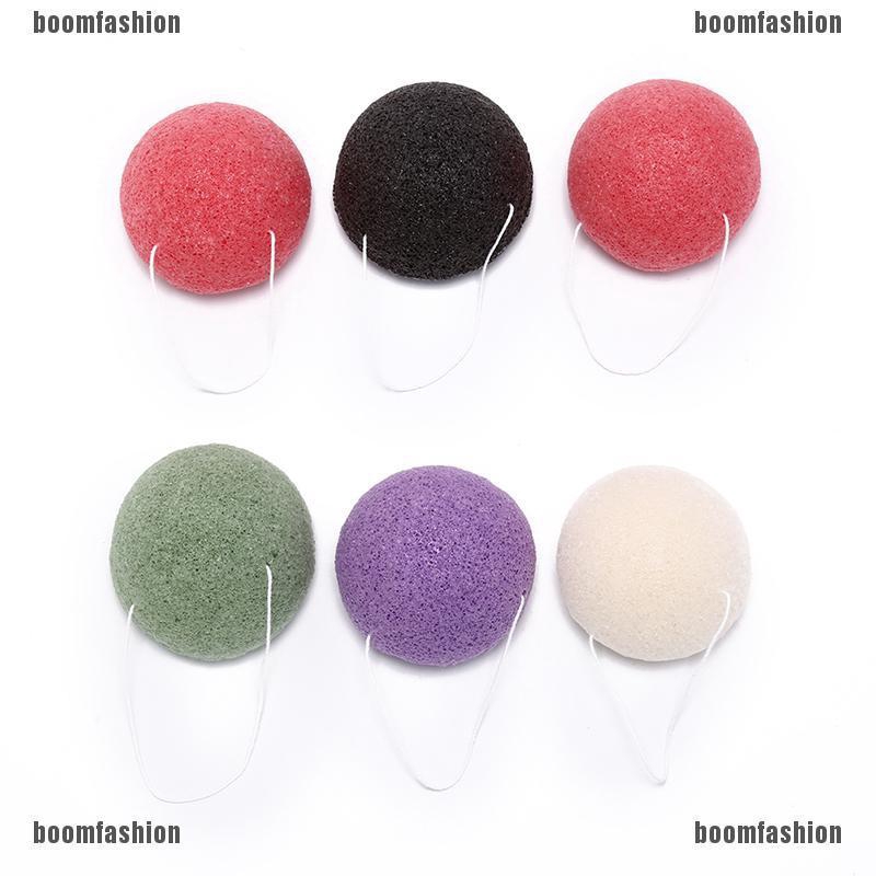 (hàng Mới Về) Set 2 Mút Rửa Mặt Konjac Than Hoạt Tính Tự Nhiên Hình Tròn Mềm Mại