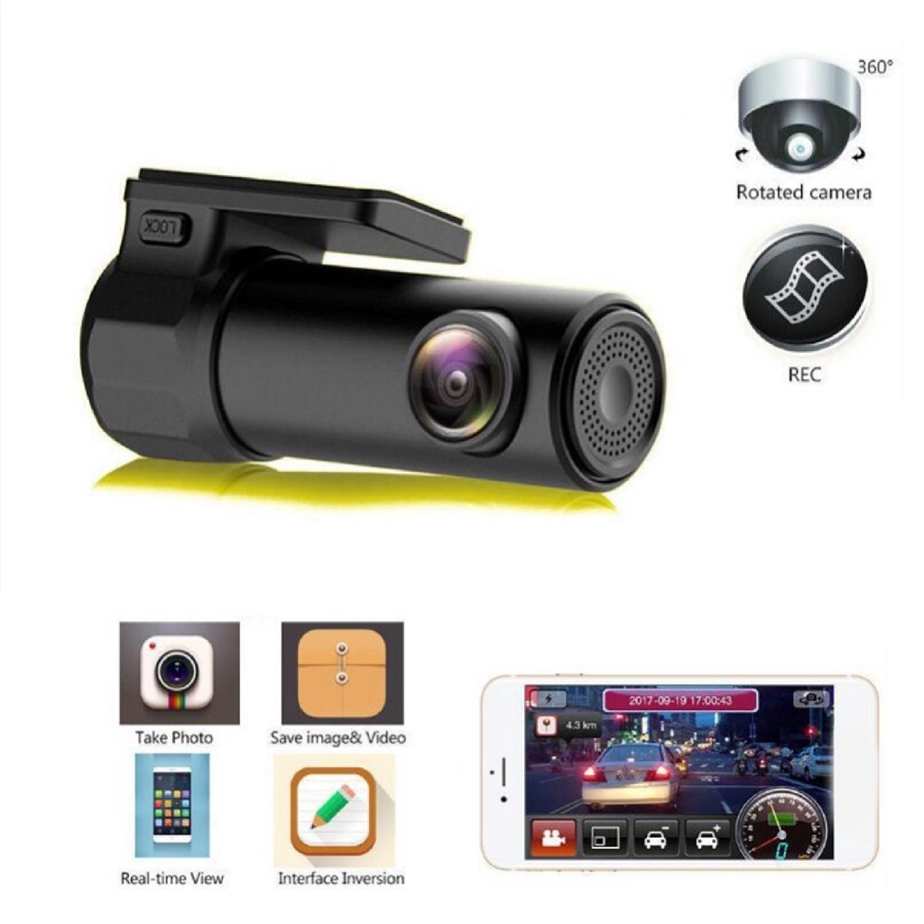 Camera hành trình xoay 360 độ 1080P dễ lắp đặt cho xe hơi | BigBuy360 - bigbuy360.vn