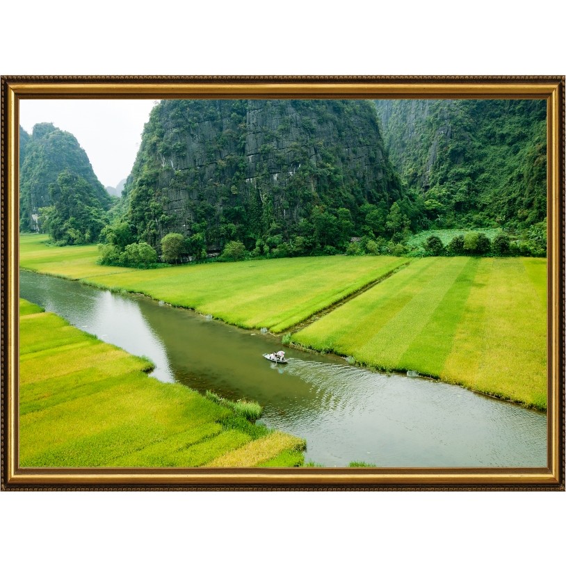 Tranh dán tường VTC cảnh đẹp Ninh Bình TN0164K in PP kim sa nhiều kích thước