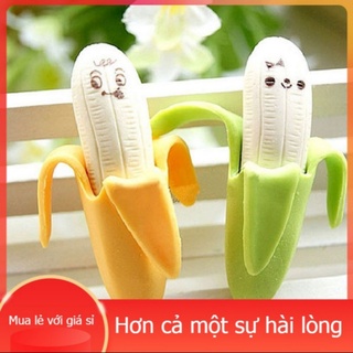 Gôm tẩy trái chuối xanh- vàng biểu cảm dễ thương