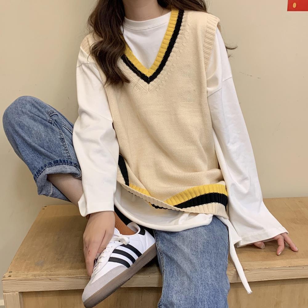 Áo Gile Sweater Dáng Rộng Không Tay Phong Cách Hàn Quốc Dành Cho Nữ | BigBuy360 - bigbuy360.vn