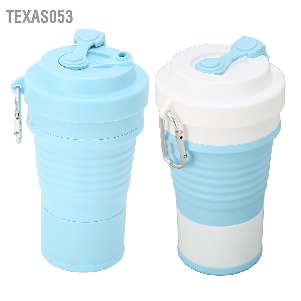Hàng Sẵn Cốc du lịch thu gọn Cà phê gấp silicone di động có thể tái sử dụng cho cắm trại ngoài trời 750ml Cốc nước silicone gấp gọn tiện lợi【Texas053】
