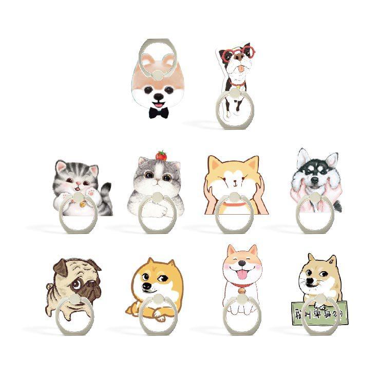 New Cartoon Dogs and Cute Cats Animal Lovers Husky Shiba Mobile Phone Ring Bracket Desktop Phone Holder Dây điện thoại di động