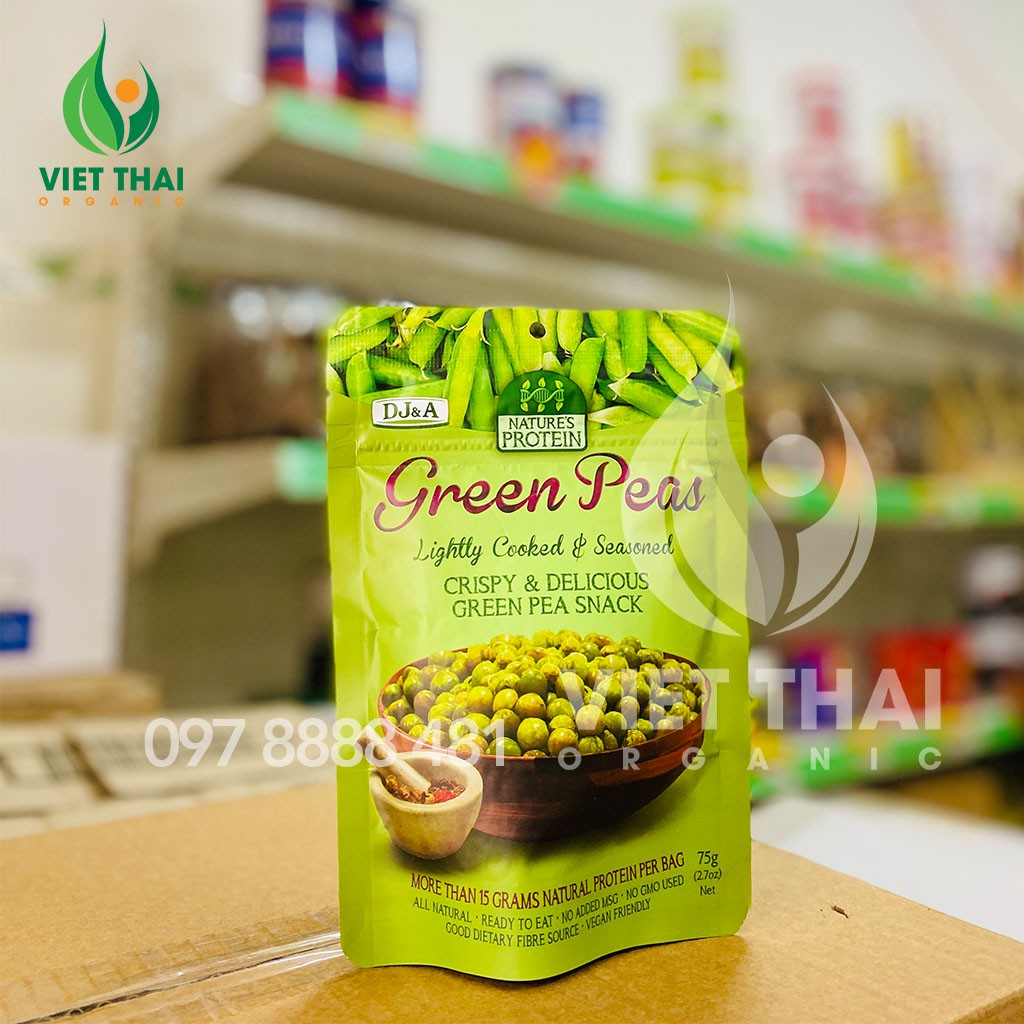 Đậu Hà Lan Xanh Sấy Giòn DJ&A Úc ( 75gr ) gia vị thơm - giòn cực ngon