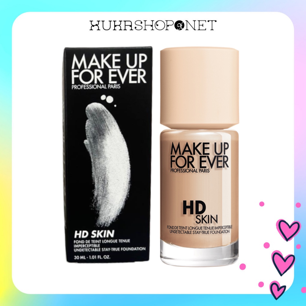 Kem nền che khuyết điểm lâu trôi Make Up For Ever HD Skin Undetectable Longwear Foundation (30ml)