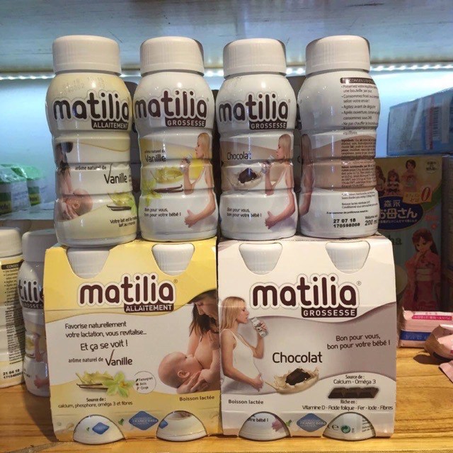[Mã MKBC155 giảm 8% đơn 400K] Sữa bầu/bú Matilia 1 lốc 4 chai 200ml