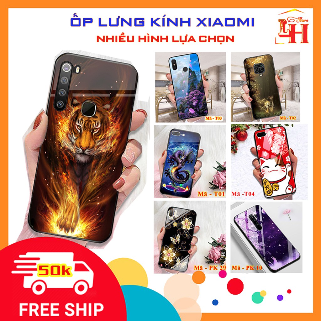 Ốp lưng kính Xiaomi Redmi note 5, Note 7, Note 7 pro, Note 8, Note 8 Pro, Note 9s, Xiaomi Mi 8, Mi 8 Lite - Ốp Xiaomi