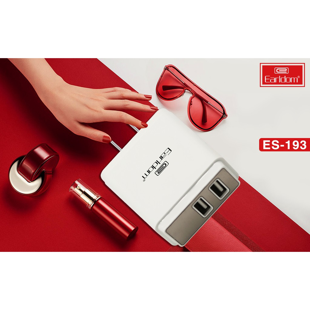 Bộ Sạc 2 cổng Earldom ES -193, Sạc nhanh 3.4A có màn hình hiển thị dòng sạc - Beetech