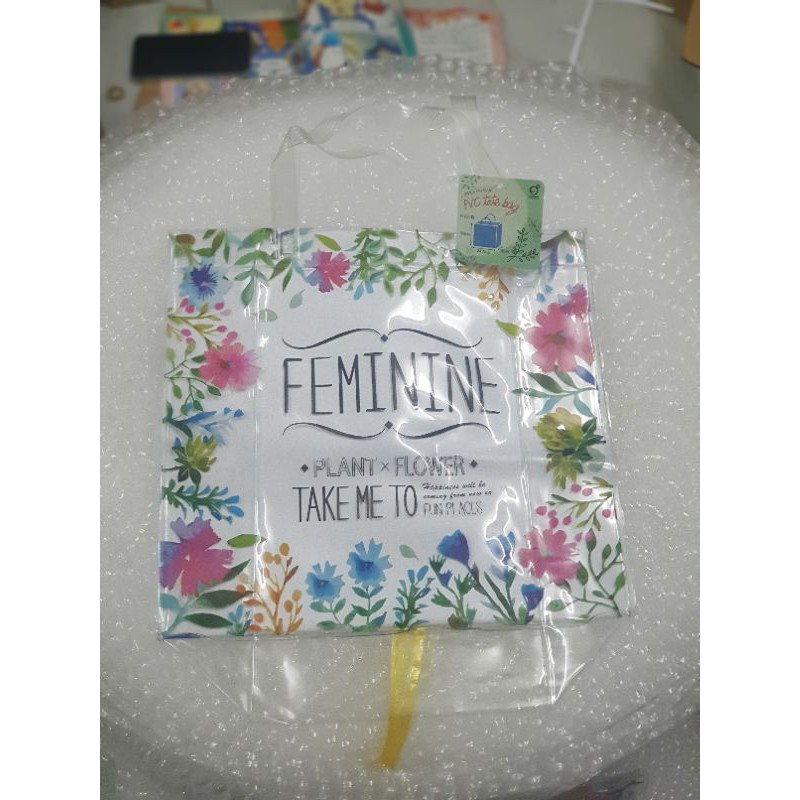 Túi giỏ nhựa trong suốt đi biển không thấm nước mẫu hoa hàng nhập khẩu từ Nhật Bản cầm tay đeo vai xinh xắn Okazaki