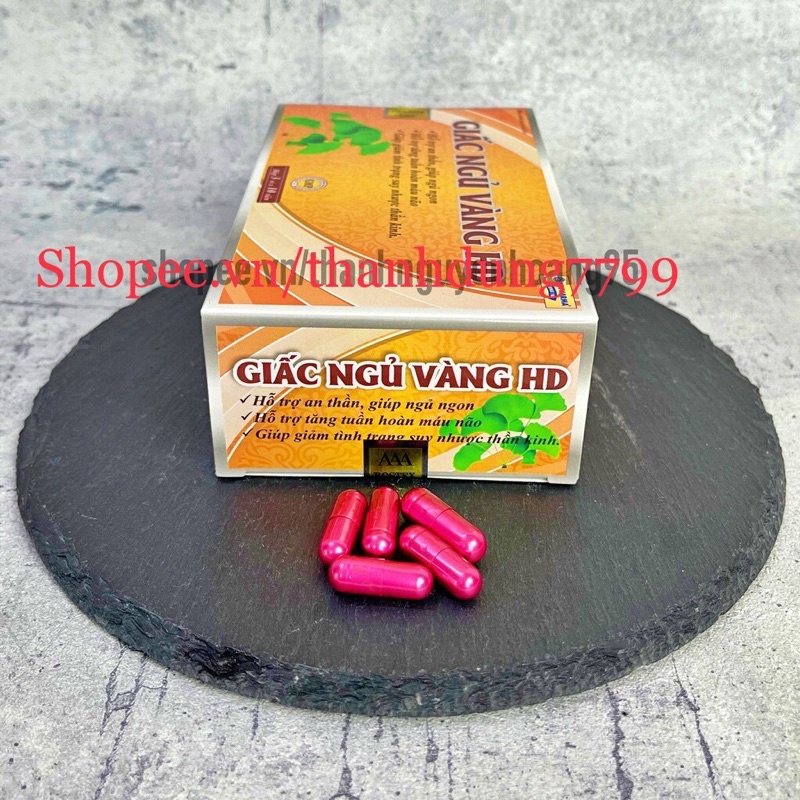 Viên uống ngủ ngon giấc ngủ vàng HD _ giảm khó ngủ, giúp ngủ ngon, tăng tuần hoàn- hộp 30 viên