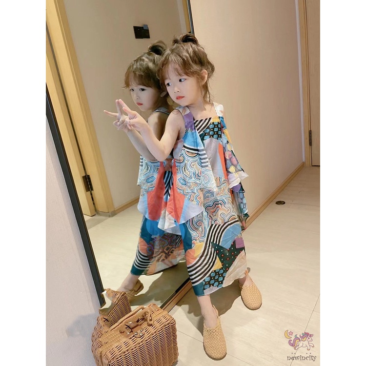 Đầm Sát Nách Đi Biển Phong Cách Bohemian Hàn Quốc Cho Bé Gái