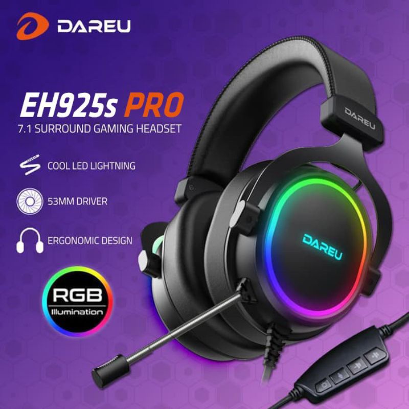 Tai nghe Gaming DAREU EH925 RGB - Giả lập 7.1 - Chính Hãng - Bảo hành 12 tháng
