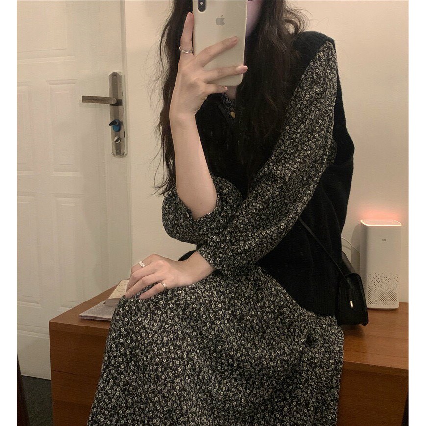 Set đồ nữ, set đầm babydoll hoa nhí kèm gile cổ V mặc siêu xinh mặc đi chơi đi dạo hay đi du lịch thoải mái Tây Thi Shop | BigBuy360 - bigbuy360.vn