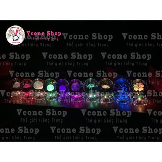 Quả cầu thủy tinh pha lê TRÁI TIM quà tặng trang trí dễ thương cổ trang