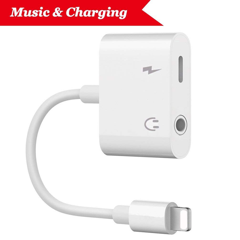 (Xu hướng hot) Bộ chuyển đổi iPhone 8 7 X XS 2 in 1 sang 3,5 mm Jack AUX Audio + Bộ kết nối bộ sạc Cáp Lightning