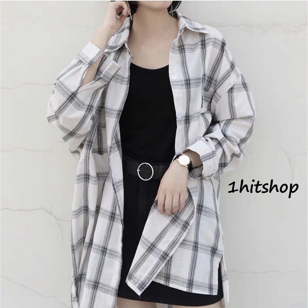 Áo Somi CARO DÁNG DÀI 2 Màu FLANEL Unisex - Dài tay