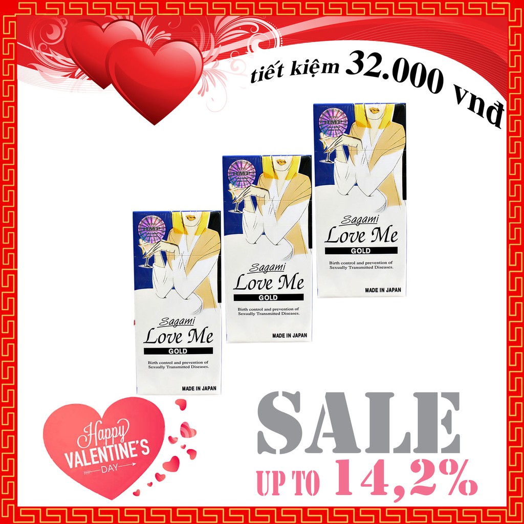 Giảm Ngay 32.000VNĐ Khi Mua 3 Hộp Bao Cao Su Sagami Love Me Gold - 10BCS