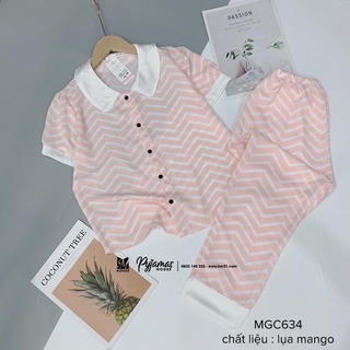 Đồ bộ lụa satin mặc nhà quần dài tay ngắn