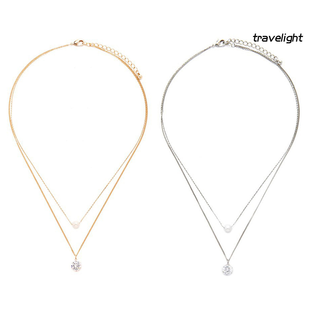 Vòng Cổ Choker Hai Lớp Đính Ngọc Trai Giả Thời Trang Cho Nữ